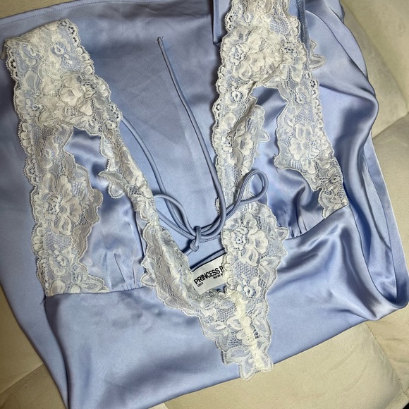 Princess Polly Dresses & Skirts - Princess Polly Lavender Satin Dress with White Lace